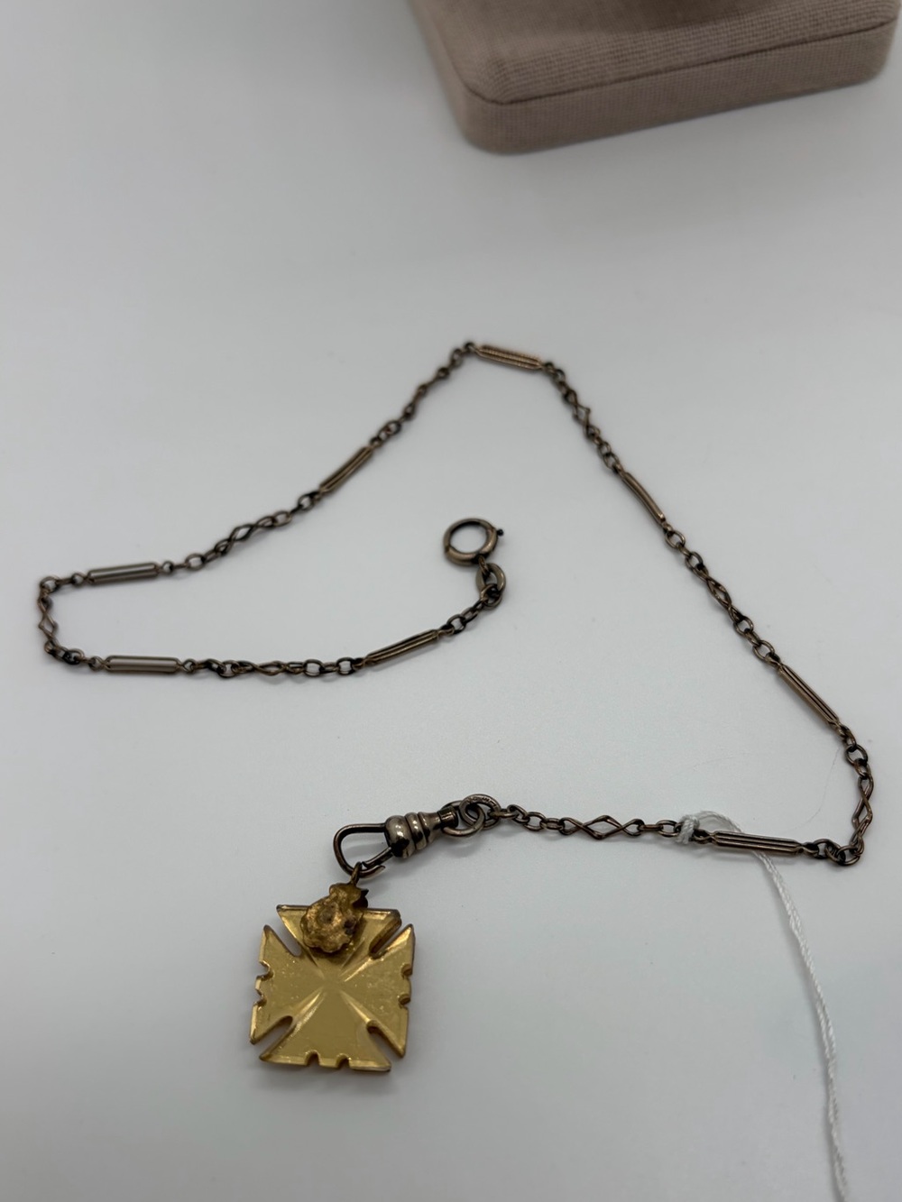Vintage gold filled watch fob chain